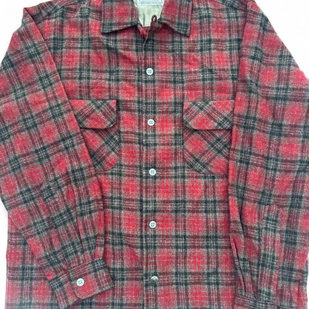 Vintage Winchester Red Black Plaid Wool Blend Flannel Shirt